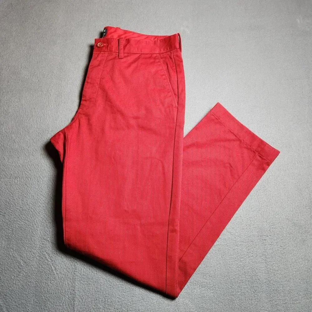 J. Crew Chino Pants Men 32X30 Red The Sutton Straight Leg